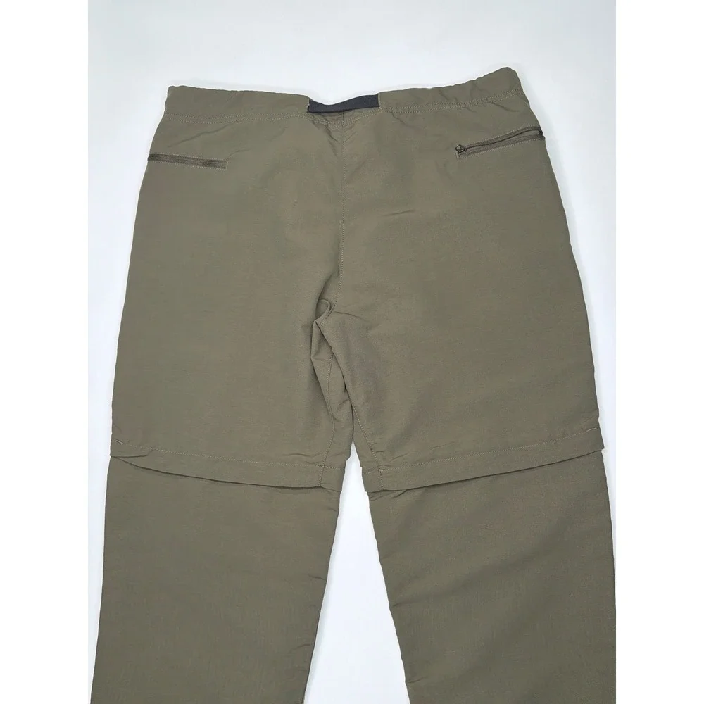 The North Face Mens Convertible Hiking Pants Zip Off Green Khaki Size 38x30‎